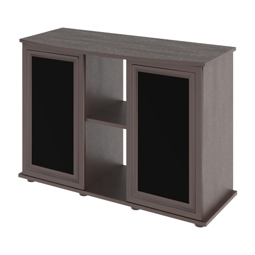 Детальная картинка Подставка AquaPlus фигурная 100 (101х42/33х72 см) две дверки МДФ со стеклом, венге, в коробке, подходит для модели аквариума LUX Ф170