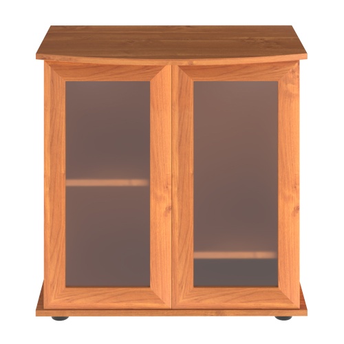 Детальная картинка Подставка AquaPlus фигурная 70 (71x36/30x72 см) две дверки МДФ со стеклом, ольха, в коробке, подходит для модели аквариума LUX Ф105 фото 2