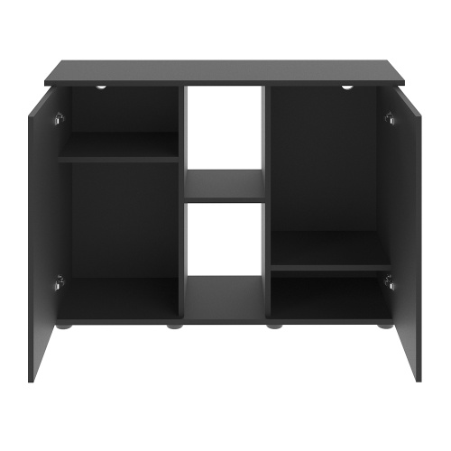 Детальная картинка Подставка AquaPlus 100 (101*41*72 см) две дверки ДСП, черная, в коробке, подходит для модели аквариума LUX П200 фото 2