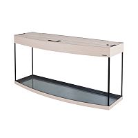 Картинка анонса Аквариум AquaPlus LUX Ф245 выбеленный дуб (121х41х61 см) стекло 8 мм, фигурный, 213 л., с лампами Т8 2х38 Вт, аквар. коврик