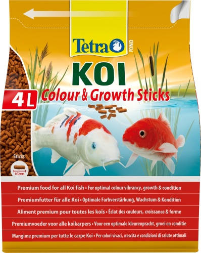 Детальная картинка Корм для карпов Кои Tetra Pond Koi Colour & Growth Sticks 4 л, палочки для прудовых рыб от 15 см фото 2