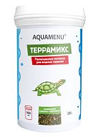 Картинка анонса Корм AQUAMENU Террамикс  с гаммарусом 100 мл., для водных черепах в виде плавающих гранул и гаммаруса NEW