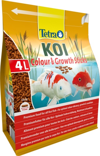 Детальная картинка Корм для карпов Кои Tetra Pond Koi Colour & Growth Sticks 4 л, палочки для прудовых рыб от 15 см