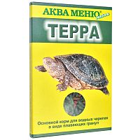 Картинка анонса Корм основной АКВА МЕНЮ Терра 15 г, для водных черепах в виде плавающих гранул