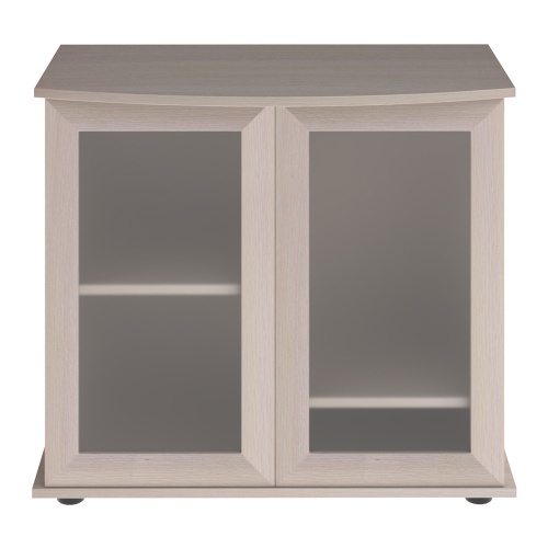 Детальная картинка Подставка AquaPlus фигурная 80 (81x36/28x72 см) две дверки МДФ со стеклом, выбеленный дуб, в коробке, подходит для модели аквариума LUX Ф115 фото 2