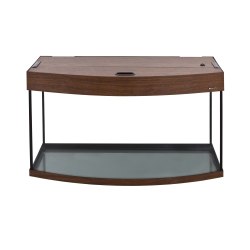 Детальная картинка Аквариум AquaPlus LUX Ф115 орех (81х36х49 см) стекло 6 мм, фигурный, 98 л., с лампами Т8 2х18Вт, аквар. коврик фото 2