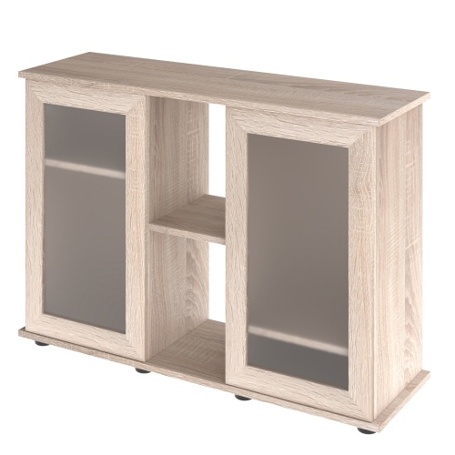 Детальная картинка Подставка AquaPlus 100 (101*41*72 см) две дверки МДФ со стеклом, дуб сонома, в коробке, подходит для модели аквариума LUX П200