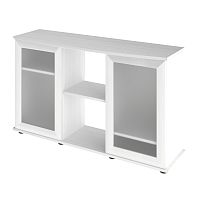 Картинка анонса Подставка AquaPlus фигурная 120 (121х41/32х72 см) две дверки МДФ со стеклом, белое дерево, в коробке, подходит для модели аквариума LUX Ф245