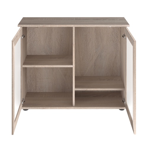 Детальная картинка Подставка AquaPlus 90 (91*36*72 см) две дверки МДФ со стеклом, дуб сонома, в коробке, подходит для модели аквариума LUX П150 фото 3