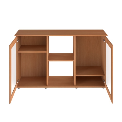 Детальная картинка Подставка AquaPlus  120 (121*41*72) две дверки МДФ со стеклом, бук, в коробке, подходит для моделей аквариумов LUX П264, LUX П288 фото 2