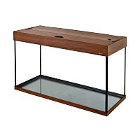 Картинка анонса Аквариум AquaPlus LUX П150 орех (91х36х56 см) стекло 6мм, 141 л., прямоугольный, с лампами Т8 2х25 Вт, аквар. коврик