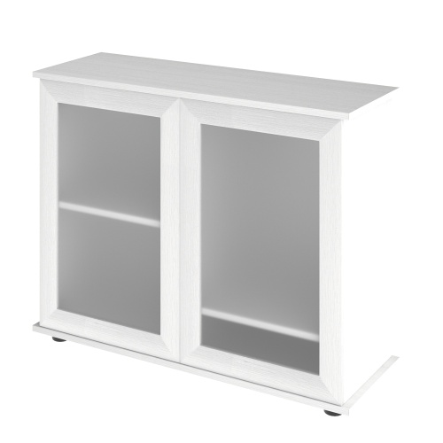 Детальная картинка Подставка AquaPlus 90 (91*36*72 см) две дверки МДФ со стеклом, белое дерево, в коробке, подходит для модели аквариума LUX П150