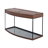 Картинка анонса Аквариум AquaPlus LUX LED Ф170 орех (101х41х56 см) стекло 6/8 мм, фигурный, 161 л., со светодиодным модулем AQUAEL LEDDY TUBE Retro Fit Sunny 1х17 W / 928 мм, аквар. коврик