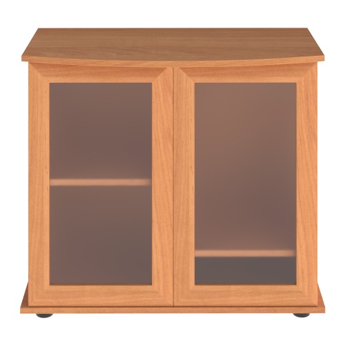 Детальная картинка Подставка AquaPlus фигурная 80 (81x36/28x72 см) две дверки МДФ со стеклом, бук, в коробке, подходит для модели аквариума LUX Ф115 фото 2