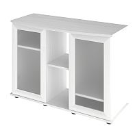 Картинка анонса Подставка AquaPlus фигурная 100 (101х42/33х72 см) две дверки МДФ со стеклом, белое дерево, в коробке, подходит для модели аквариума LUX Ф170