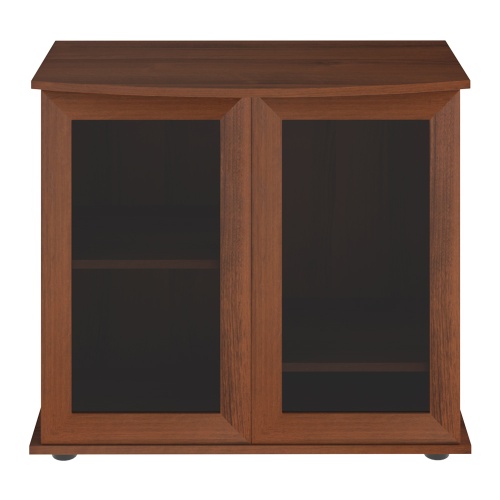 Детальная картинка Подставка AquaPlus фигурная 80 (81x36/28x72 см) две дверки МДФ со стеклом, орех, в коробке, подходит для модели аквариума LUX Ф115 фото 2