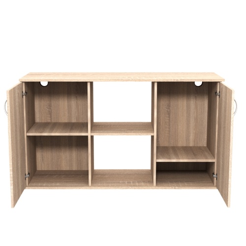 Детальная картинка Подставка AquaPlus 120 (121*41*72) две дверки ДСП, дуб сонома, в коробке, подходит для моделей аквариумов LUX П264, LUX П288 фото 2