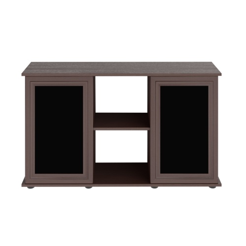 Детальная картинка Пoдставка New 120 (121*41*72) две дверки МДФ со стеклом, венге, собранная  фото 2