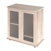 Картинка анонса Подставка AquaPlus фигурная 70 (71x36/30x72 см) две дверки МДФ со стеклом, дуб сонома , в коробке, подходит для модели аквариума LUX Ф105
