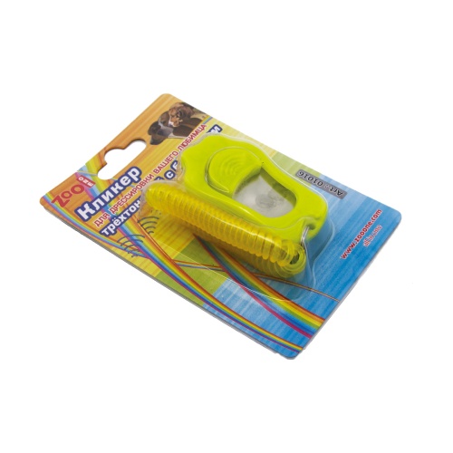 Детальная картинка Кликер трёхтоновый в форме лапки с браслетом ZooOne (КРАСНЫЙ) фото 4