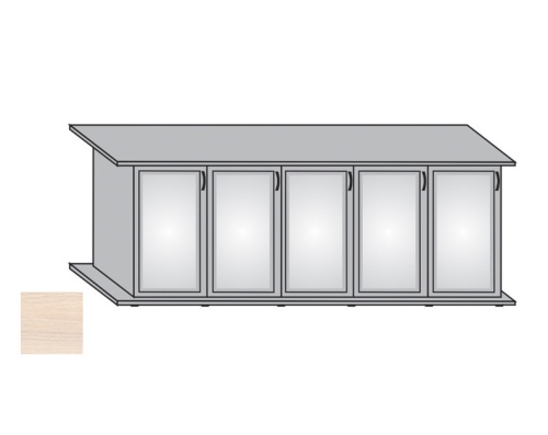 Детальная картинка Подставка AquaPlus 200 (201*51*71 см) с пятью дверками МДФ со стеклами, выбеленный дуб, собранная, подходит для модели аквариума LUX П700
